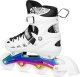 Łyżworolki, wrotki, łyżwy hokejowe, wrotko-rolki świecące LED z wymienną płozą 4w1 Nils Extreme NH10905 rozmiar S 31-34 4