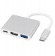 Adapter HUB Przejściówka USB-C do USB-C / USB 3.0 / HDMI 4K 3w1 Do MacBook 2