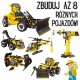 WOOPIE Klocki Konstrukcyjne Zbuduj Pojazdy Budowlane 8 Modeli STEAM 2