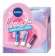 NIVEA_SET Love Essential Trio pomadki do ust Original + Overnight Care + Blackberry Shine 3x4,8g 1