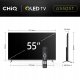 Telewizor CHiQ U55QST TV 55, UHD, QLED, Google TV, DLG 120 Hz, Dolby Audio, Frameless, metaliczna 1