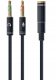 Adapter audio stereo 2x3.5mm minijack, 4PIN, 0.2m / 2