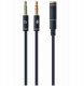 Adapter audio stereo 2x3.5mm minijack, 4PIN, 0.2m / 4
