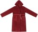 vidaXL Szlafrok z kapturem flanelowy Bordeaux Czerwony m 2