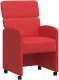 vidaXL Krzesła jadalne z kółkami 2 pcs Czerwony 58 x 65 x 98 cm 2