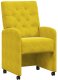 vidaXL Krzesła jadalne z kółkami 2 pcs Żółty 58 x 67 x 97 cm Aksamit 2