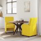 vidaXL Krzesła krzesła do jadalni na kółkach 2 pcs Żółty 58 x 65 x 98 cm Aksamit 3