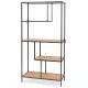 Vasagle Regał loftowy z półkami 150x77x33 czarny metal dąb industrialny salon 1