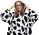 Kocobluza damska oversize koc bluza 2w1 z kapturem ciepła szlafrok futrzak czarno-biały UNIWERSALNY 14
