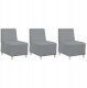 Fotel 3 pcs Jasnoszary 55 x 74 x 82 cm tkanina Lumarko! 2