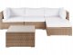 Narożnik ogrodowy ze stolikiem dla 4 osób SANO Lewostronny Modułowy Technorattan Naturalny 1