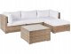 Narożnik ogrodowy ze stolikiem dla 4 osób SANO Lewostronny Modułowy Technorattan Naturalny 6