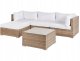 Narożnik ogrodowy ze stolikiem dla 4 osób SANO Prawostronny Modułowy Technorattan Naturalny 6