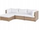 Narożnik ogrodowy ze stolikiem dla 4 osób SANO Prawostronny Modułowy Technorattan Naturalny 7