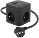 Listwa zasilająca Kerg Kostka zasilająca 3-gniazdowa + szybka ładowarka USB-A+USB-C 1,5m 3×1,5mm2 H05VV-F 16A/250V~ Smart czarna 1