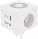Listwa zasilająca Kerg Kostka zasilająca 2-gniazdowa + ładowarka USB-A+USB-C + lampka LED 16A/250V~ Smart biała 1