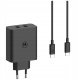 Ładowarka Motorola TurboPower 125W Dual 2x USB-C z kablem USB-C 1m czarna 1