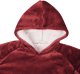 vidaXL Bluza-koc Bordowy Czerwony Fleece i Flanela 5