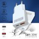 SZYBKA ŁADOWARKA SIECIOWA USB-C+A 30W GaN Slim DO TELEFONU/TABLETU Type-C biała 16