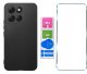krainaGSM Etui Czarny Matowy Silikon Slim do Motorola G86 Power + SZKŁO 9H 6