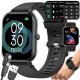 Smartwatch zegarek damski męski gumowy pasek sport bluetooth rozmowy czarny 1