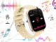 Smartwatch zegarek damski męski gumowy pasek sport bluetooth rozmowy złoty 2