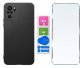 krainaGSM Etui Czarny Matowy Silikon Slim do Xiaomi Redmi Note 10 | 10s + SZKŁO 9H 6