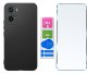 krainaGSM Etui Czarny Matowy Silikon Slim do Motorola E15 | G05 + SZKŁO 9H 6