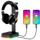 STOJAK STATYW UCHWYT NA SŁUCHAWKI GAMINGOWY PODOŚWIETLENIE RGB HUB + 2X USB 1