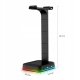 STOJAK STATYW UCHWYT NA SŁUCHAWKI GAMINGOWY PODOŚWIETLENIE RGB HUB + 2X USB 15