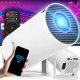 PROJEKTOR RZUTNIK WIFI ANDROID PRZENOŚNY OBROTOWY SMART 4K GŁOŚNIK BT 5.0 1