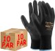 Rękawice robocze / Czarne / Rozmiar: 10 - XL / OX-POLIUR_BB10 - 10 szt. 2