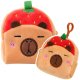 Portfelik Pluszowy Z Brelokiem Kapibara Truskawka Czerwona 9,5 x 8 cm 1