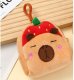 Portfelik Pluszowy Z Brelokiem Kapibara Truskawka Czerwona 9,5 x 8 cm 3