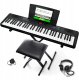 ALESIS Melody Keyboard dla początkujących 61 klawiszy 300 dźwięków zestaw 1