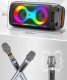 JAPOUCA Głośnik do karaoke Bluetooth z 2 bezprzewodowymi mikrofonami 2