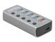 HUB USB Delock Hub USB 5 Gbps z 4 Portami + 1 Portem ładowania + 1 Portem USB-C PD 3.0 z przełącznikiem i podświetleniem 3
