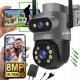 BEZPRZEWODOWA OBROTOWA KAMERA WIFI 8MPx ULTRA HD PODWÓJNA DWA OBIEKTYWY UHD 1