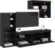 vidaXL Jednostki do montażu telewizora na ścianie 6 pcs Czarny Dąb 3