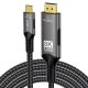 Kabel PremiumCord USB-C na HDMI kabel 2m rozlišení obrazu 8K@60Hz, 4K@144Hz Aluminium 1