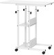 Biurko Springos Stolik na kółkach regulowane 76-86 cm biurko mobilny pod laptopa biały UNIWERSALNY 4