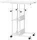 Biurko Springos Stolik na kółkach regulowane 76-86 cm biurko mobilny pod laptopa biały UNIWERSALNY 5