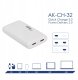Ładowarka USB AK-CH-32 2x USB-C PD 5-20V / max. 3.25A 65W Quick Charge 4+ GaN 9