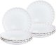 Beliani Zestaw 8 małych talerzy Kamionka Broken white 1