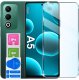 krainaGSM Etui Czarny Matowy Silikon Slim do Oppo A5 4G | A5 5G + SZKŁO 9H 9