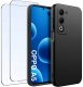 krainaGSM ZESTAW Etui do Oppo A5 4G|A5 5G Matowe Czarne Silikon Slim + 2 SZKŁO 1