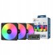Wentylator Montech Zestaw wentylatorów GF120 V2 ARGB PWM Black 120mm (3-pak) 3