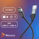 Kabel USB Reagle USB-A + USB-C - RJ-45 2 m Czarno-szary 3