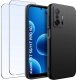 krainaGSM ZESTAW Etui do Xiaomi 11T 11T Pro Matowy Czarny Silikon Slim 2 SZTUKI SZKŁO 1