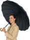 Lean Duży Parasol Automatyczny Pokrowiec Na Ramię 24-Żeberkowy Czarny 115 cm 4